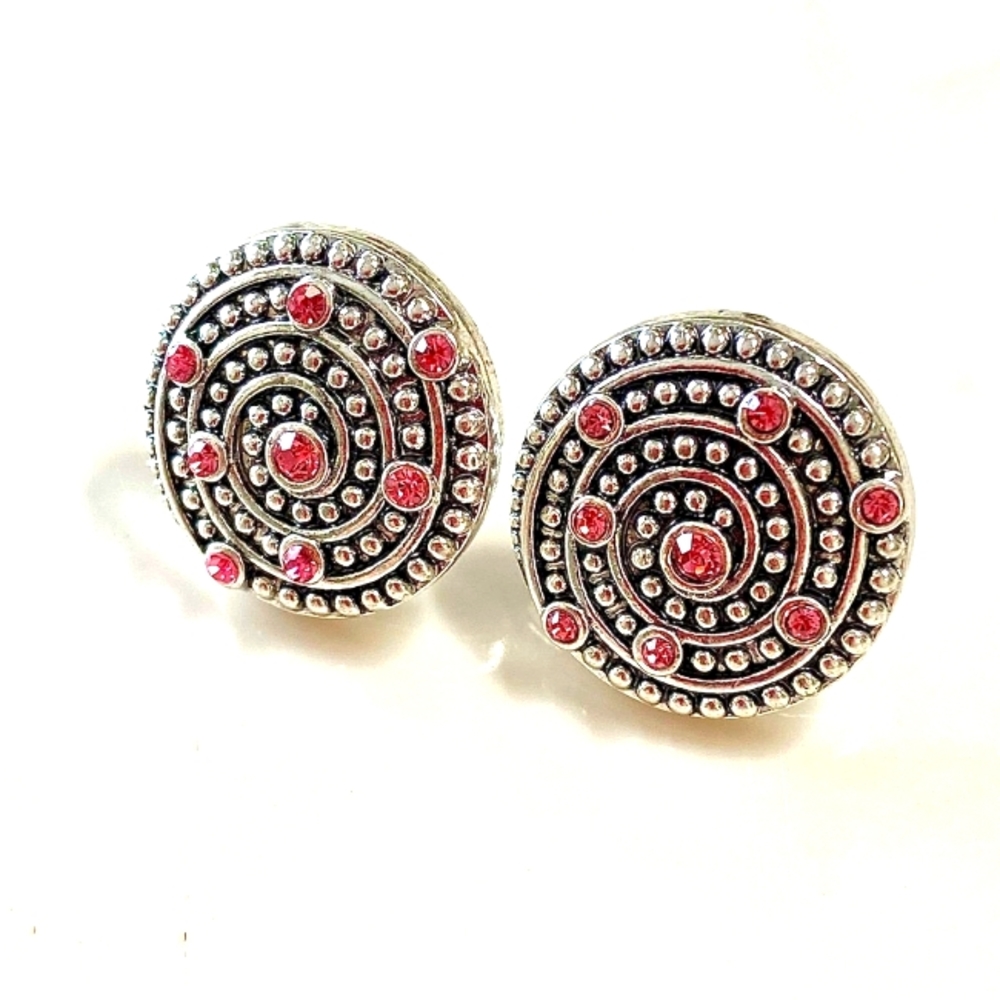 Upcycled vintage button earrings